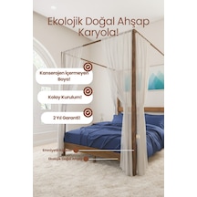 Natura Ci Bi Nli Kli Model Masif Ahşap Karyola Kolay Kurulum Fırınlanmış İthal Sibirya Çamı 140x200 Yatak Uyumlu - Doğal