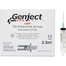 Genject 2,5 CC 3 Parça 21G Yeşil 38 MM 250 ADET