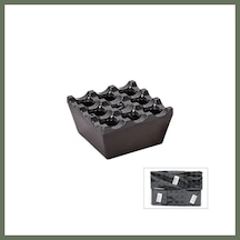 Bezos Izgaralı Kare Küllük - Bakalit Plastik - Siyah Bezos1