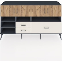 Kronos Konsol 8 Raflı 3 Çekmeceli 4 Kapaklı 176x59x99 Antrasit-ça Antrasit-çam/aytaşı
