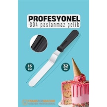 Pasta Spatulası Profesyonel 304 Paslanmaz Çelik 32 Cm Çok Renkli