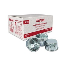 Kafem Gümüş Muffin Kek Kapsülü 25li X 60 Paket Koli - K23 Gümüş