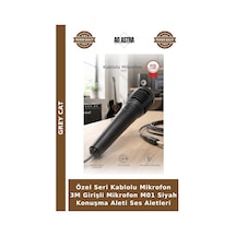 Özel Seri Kablolu Mikrofon 3m Girişli Mikrofon M01 Siyah Konuşma Aleti Ses Aletleri