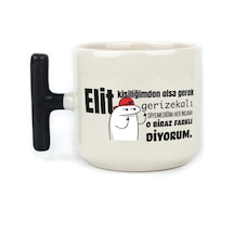 Elit Kişiliğimden Olsa Gerek Baskılı Siyah Kulplu T Kupa