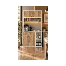 Nisan Kahve Köşesi Çekmeceli Çok Amaçlı Mutfak Dolabı Beyaz & Atlantik Çam Beyaz-atlantik Çam - 906150037 Beyaz-atlantik Çam