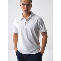 Xint Beyaz Pamuk Dokulu Slim Fit Tişört 502207