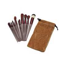 13pcs Eflatun Kadife Torbalı Makyaj Fırça Set 5680