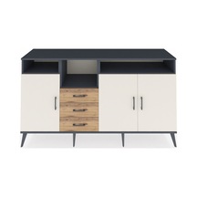 Kronos Konsol 5 Raflı 3 Çekmeceli 3 Kapaklı 176x59x99 Antrasit-aytaşı/çam Aytası/atlas Çam - Antrasıt