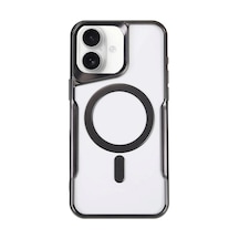 Newface - 646 - Apple iPhone Uyumlu 16 Plus Kılıf Boyi Magsafe Silikon Kapak - Csmo-tex - - Siyah Sıyah