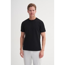 Cazador Slim Fit Erkek Premium Spor Basıc İnce Tshirt 42020 Siyah