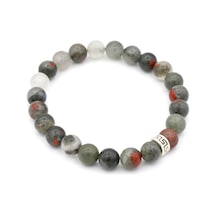 Hakiki Doğal Dragon Jasper Taşi Bileklik Doğal Taş 002 Gri
