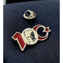 Yüzüncü Yılımıza Özel Atatürk Lü Yaka Rozeti Gümüş