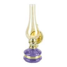 Nostaljik Gaz Lambası Cam Gaz Lambası Mor Renk Gaz Lambası N11.9978
