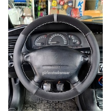 Fiat Marea Uyumlu Dikmeli Direksiyon Kılıfı Noktalı-alkantara Gri Yüzüklü