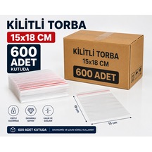 15x18 Cm Kilitli Poşet Kilitli Torba Şeffaf Zipli Torba 600 Adet - Dayanıklı Ve Sızdırmaz