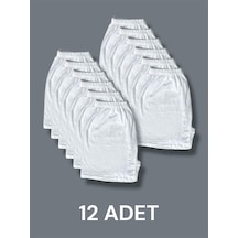 Pamuklu Arjantin Paçalı Erkek Boxer 12'li Beyaz