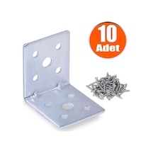 L Demir Köşebent 45x45x40 Mm 10 Adet Güçlü Mobilya Dolap Raf Köşe Bağlantı Gönye Sabitleme Vida Hediyeli Çoklu Renk