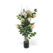 Yapay Ağaç Pembe Gül Ağacı 90cm Doğal Salex Dallı