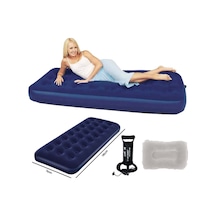 Bestway Tek Kişilik Şişme Yatak Yastık El Pompa Bw121 Lacivert