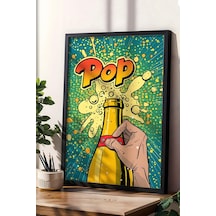 Şişe Açılışı Pop Art Çerçeveli Tablo - Pop Art Poster Tablo