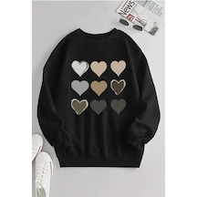 Kozia Outdoors Malkoçbey Baskılı Oversize Unisex Swetşhirt Syh Siyah