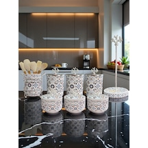 Çeyiz Seti - 103 Ceramic Desen Mutfak Seti Gümüş Siyah