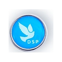 Yörük Tasarım Dsp Demokratik Sol Parti Damla Mineli Yaka Rozeti Gümüş
