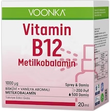 Voonka Vitamin B12 Metilkobalamin Sprey & Damla 20 Ml