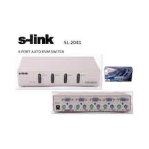 S Link Sl 2041 4Pc 1Mn Vga Ps 2 Otomatik Kvm Switch