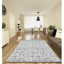 Çam Halı Bodrum Bdr 121 Beyaz Özel Latex Kaymaz Tabanlı Kilim