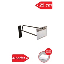 25 Cm - 40 Adet Siyah Etiketli Tel Pano Kancası Raf Askısı Siyah