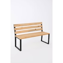 Metal Ayaklı Ahşap Bank Naturel