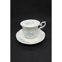 Fine Bone China Mavi Satsuma Desenli Vintage Çay Fincanı
