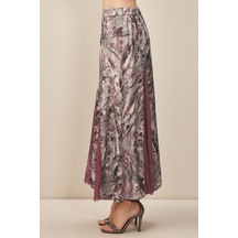 Kloş Gri Desenli Etek Gri