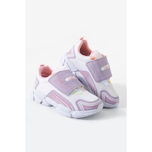 Adımist Çocuk Unisex Rahat Ortopedik Taban Cırtlı Hafif Sneaker Spor Ayakkabı Lento Cırtlı Lila - Beyaz
