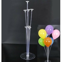 7 Li Balon Standı Çubuk ve Başlıklar Şeffaf