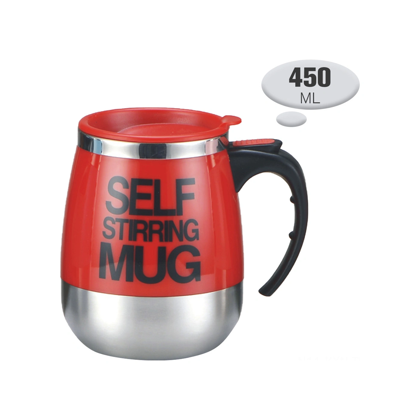 Kosona Otomatik Karıştırıcı Çelik Kupa, 450ml, Tek Tuşla Kahve/çay Karıştırır, Pil Dahil Değil Diğer