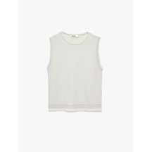 Koton Bisiklet Yaka Triko Kolsuz Bluz Lila 6sak20015ht Lila