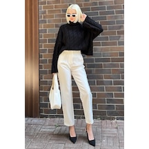 Madmext Siyah Balıkçı Yaka Örme Triko Kazak Mg2172 Siyah