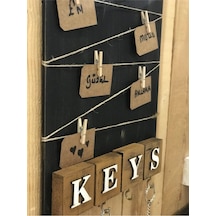 Dekoratif Home Keys Ahşap Resimlik Ve Notluk Kahverengi Lisinya