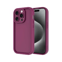Lexroo İphone 15 Pro Kılıf Kamera Korumalı Ananas Kılıf - Mürdüm