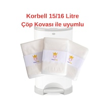 Korbell 15 L ve 16 L Uyumlu  Yerli Çöp Poşeti 1500 Bez Kapasiteli 3 Adet