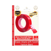 Premium Ekstra Güçlü Çok Amaçlı Çift Taraflı Tamir Cam Dış Mekan Montaj 2mt Silikon Şeffaf Bant