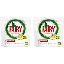 Fairy Hepsi Bir Arada Limon Kokulu Bulaşık Makinesi Deterjanı 22 Yıkama 2 x 22 Tablet