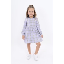 Toontoy Kız Çocuk Komple Desenli Elbise Lila