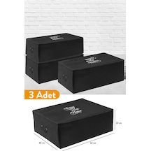 Serstil 3 Adet - Büyük Boy Baza Altı Siyah Hurç 62 X 46 X 22 Cm