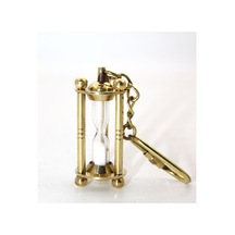 3 Adet Pirinç Kumsaati Anahtarlık 12 Cm Metal Tasarım, Dekoratif Çanta Aksesuarı, Keychain, Brass Hourglass