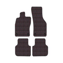 Porsche Boxster 987 2005-2012 No Bose Uyumlu Kırmızı Dikişli Siyah Deri Paspas
