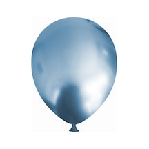Helyuma Uyumlu Mavi Krom Balon Mirror Balon 12 İnç 5 Adet Krom Mavi Balon 12 İnch Açık Mavi