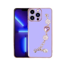 Zore İphone 13 Pro Uyumlu El Tutamaçlı Kamera Korumalı Nvth Taka Silikon Kılıf-mor